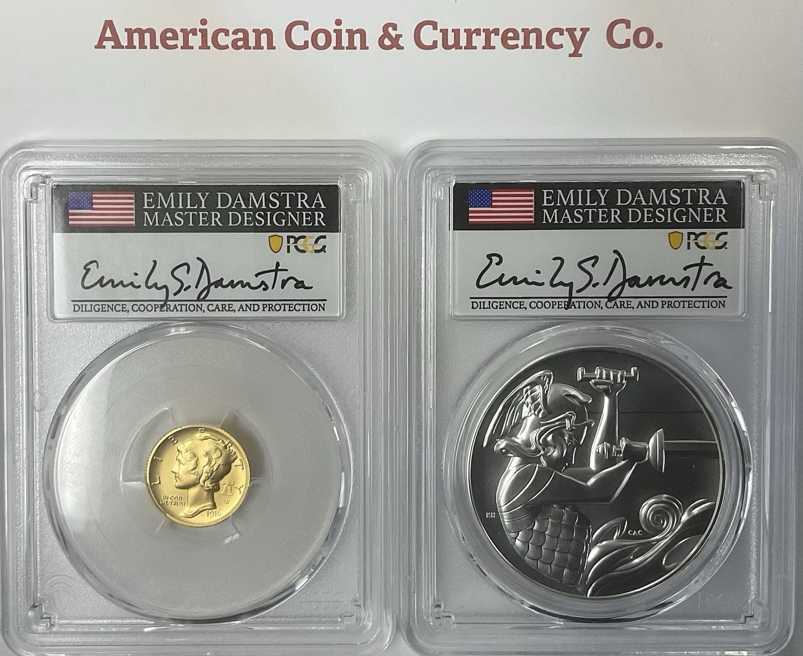 “1916” W 2026 BOM Mercury Dime Set PCGS SP-70 Advanced Release Damstra Signed