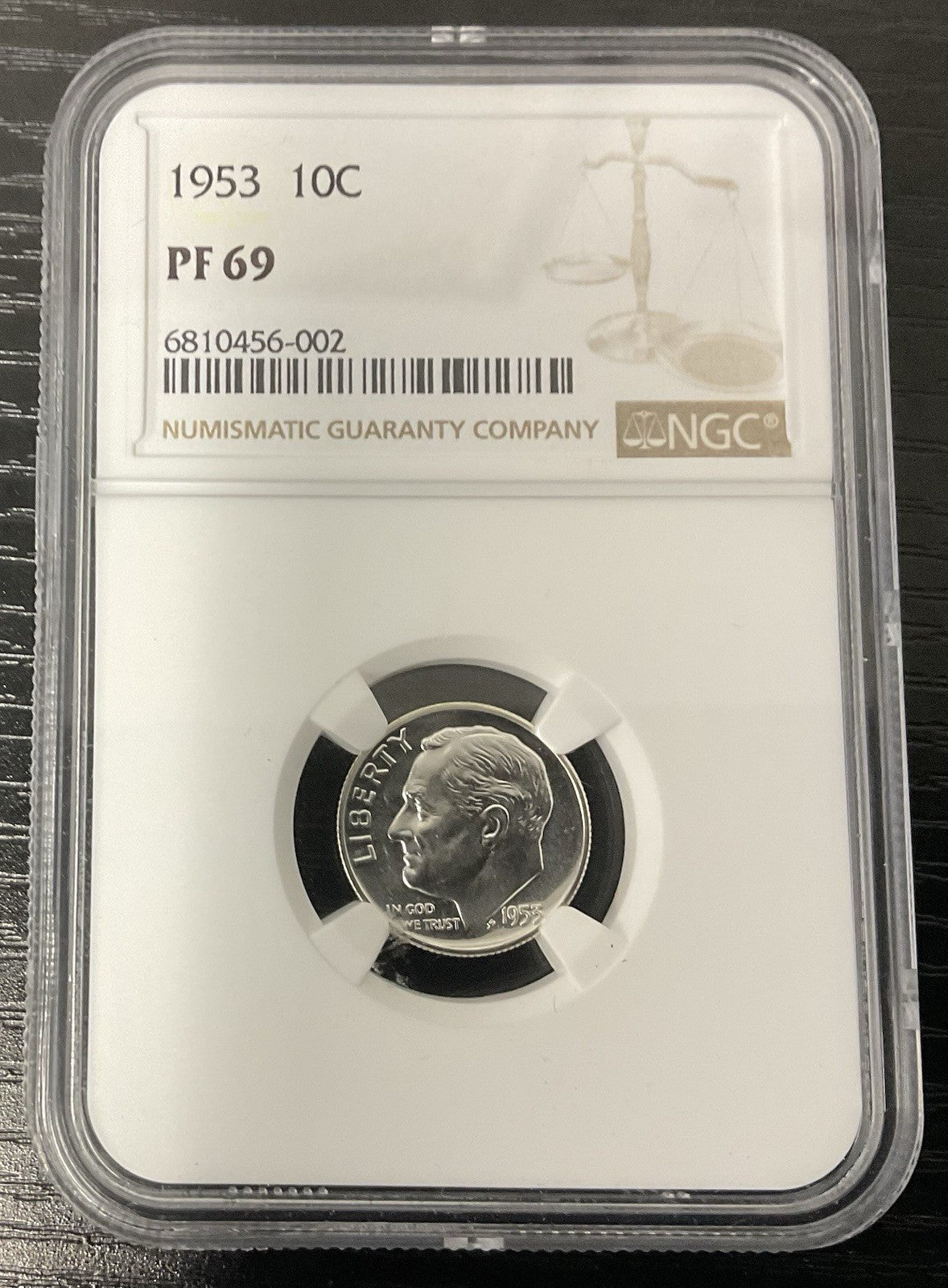 1953 Proof Roosevelt Dime NGC PF69