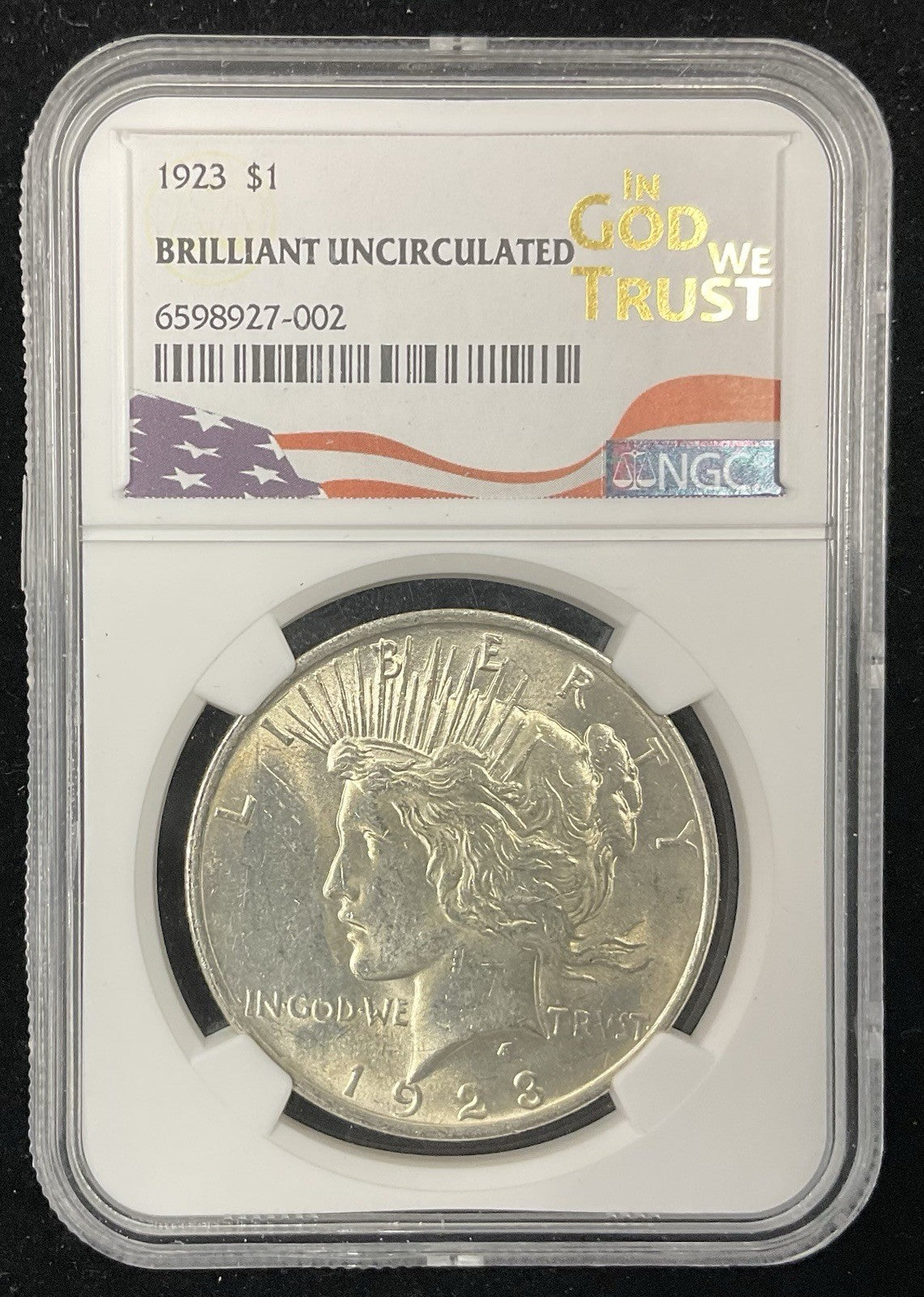 1923 Peace Dollar NGC Brilliant Uncirculated
