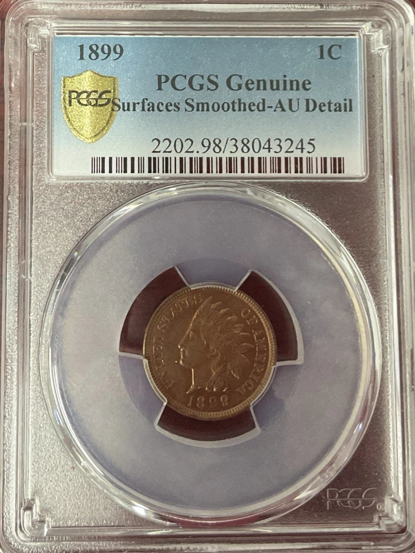 1889 Indian Head Penny PCGS Genuine AU Detail