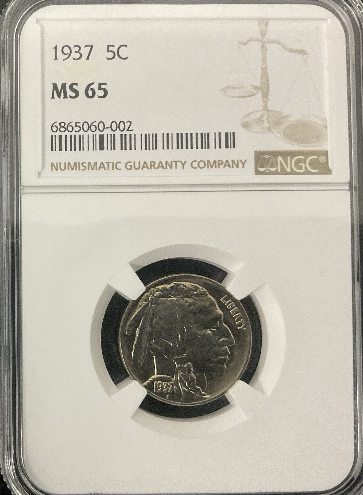1937 Buffalo Nickel NGC MS65