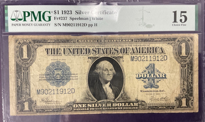 $1 1923 Silver Certificate Fr#237 PMG-15