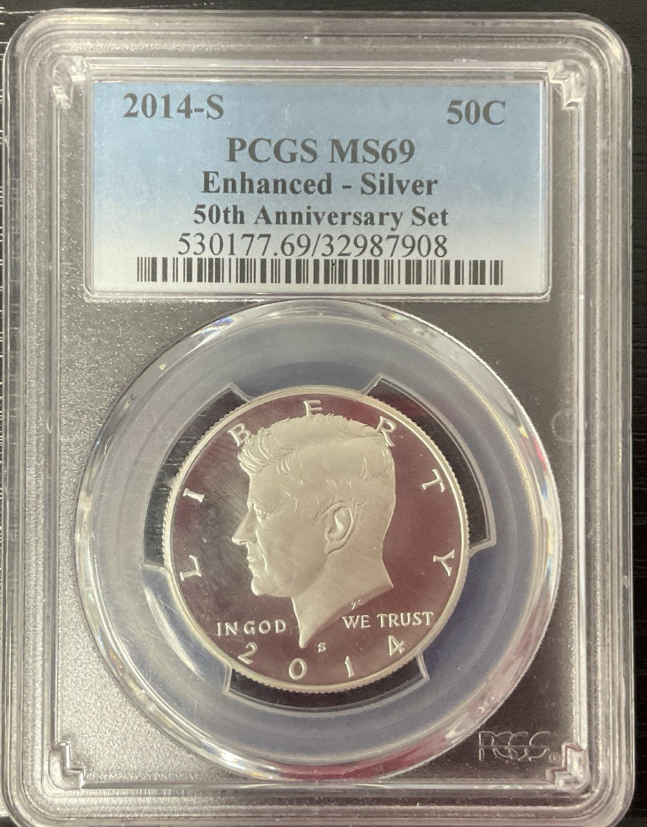 2014-S 50 C PCGS MS69 Enhanced Silver 50th Anniversary Set