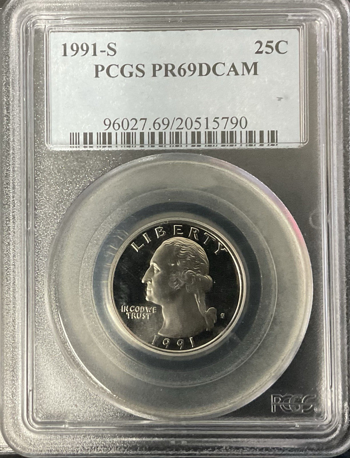 1991 -S 25 C PCGS69 DCAM