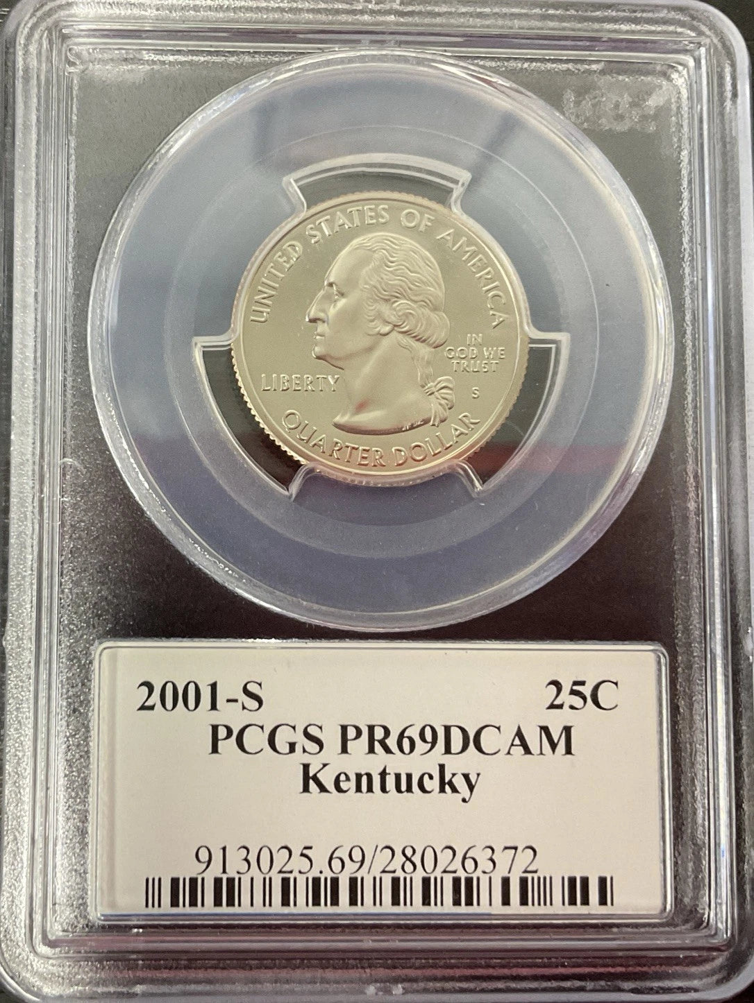 2001-S Quarter PCGS PR69 DCAM Kentucky