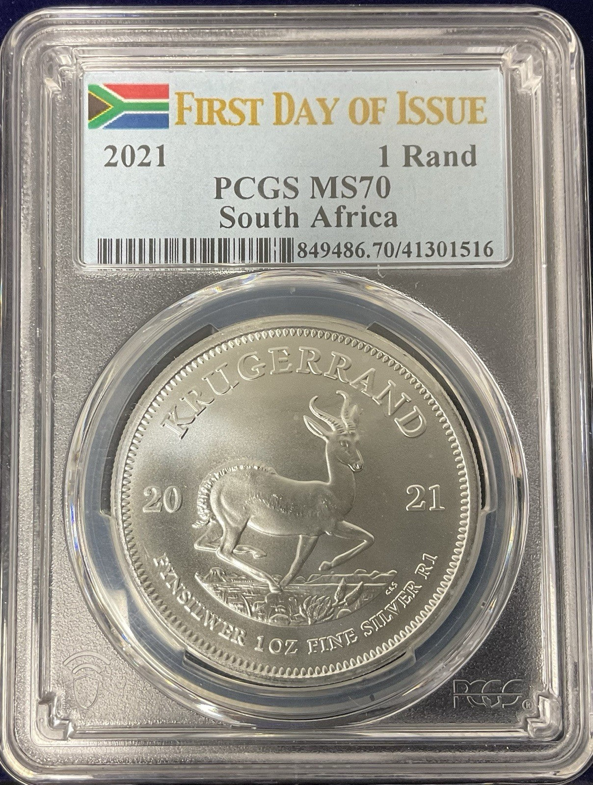 2021 1 Rand PCGS MS70 FDI S Africa
